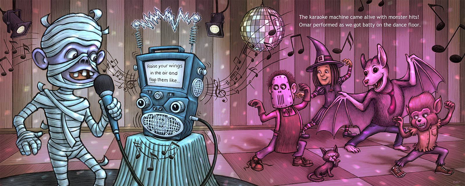 Monster Karaoke | Gary Potts Illustration